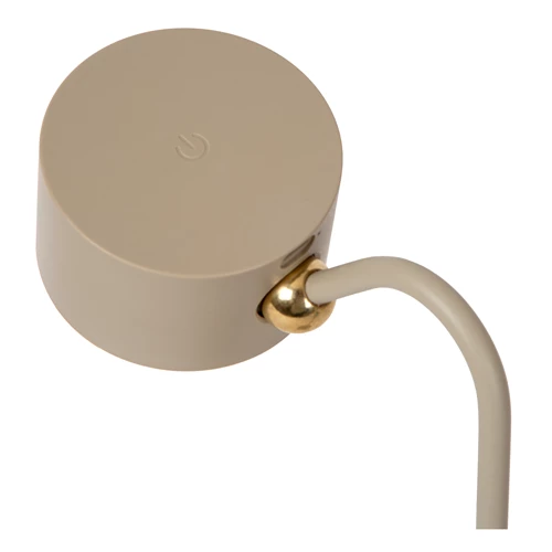 Lucide JOLAN - Rechargeable Desk lamp/Clamp lamp/Wall lamp - Battery pack - LED Dim to warm - 1x3,5W 2700K/5700K - Taupe - detail 4